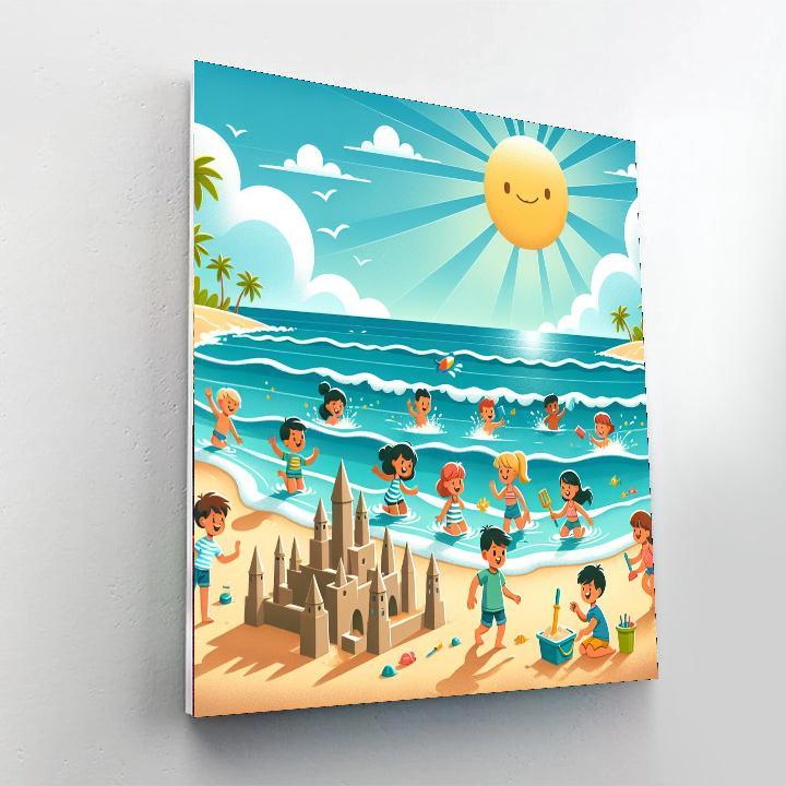 Sunny Beach Scene DIY Paint By Numbers