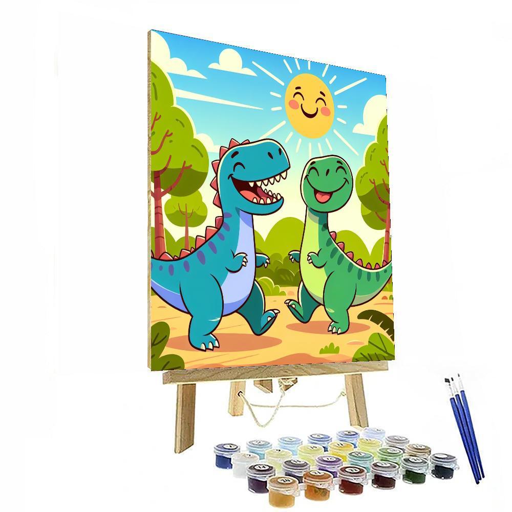 Funky Dinosaur Adventure Painting By Numbers Kit