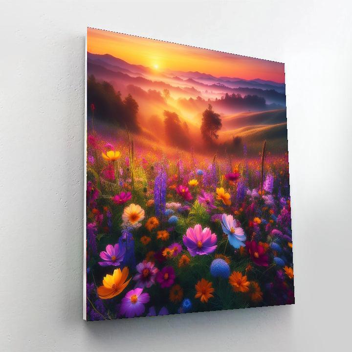Wildflower Meadow At Dawn Painting By Numbers Kit