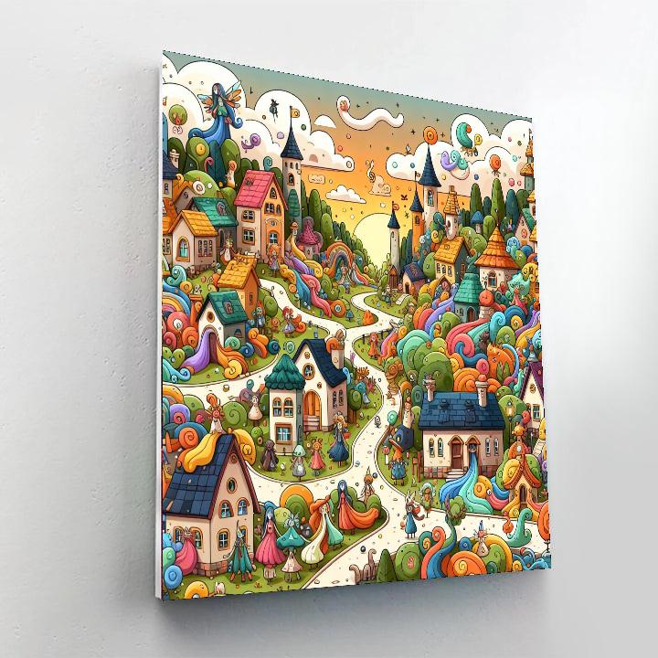 Fantasy Village Number Painting
