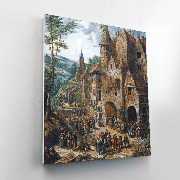 Pieter Bruegel Inspired Medieval Village Charm  Painting By Numbers Kit
