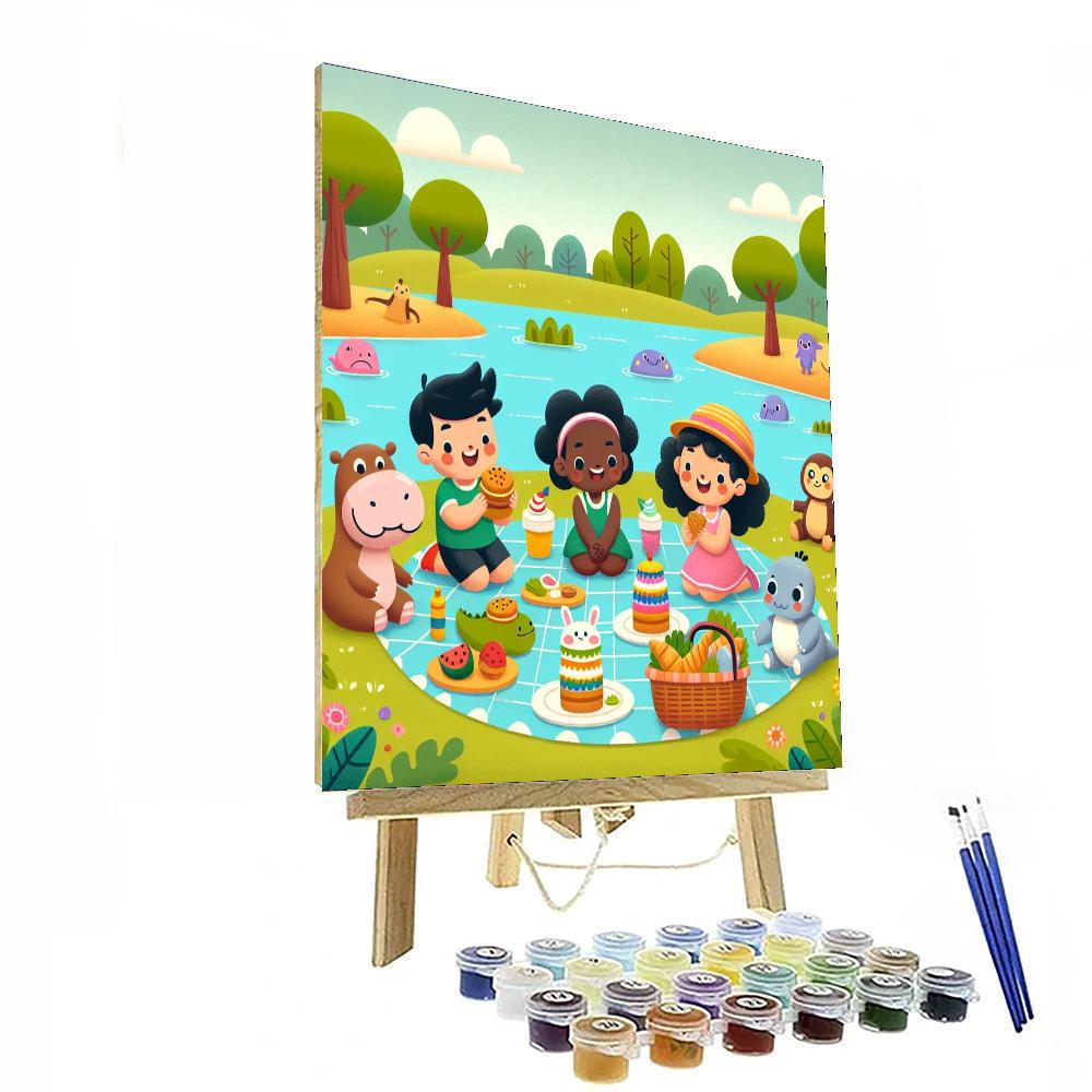 Riverside Picnic Fun Paint By Numbers Art