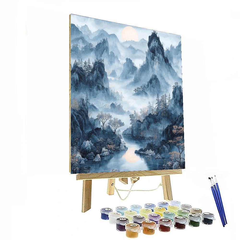 Zhao Mengfu Inspired Vision Of Eternal Mountains  Paint By Color