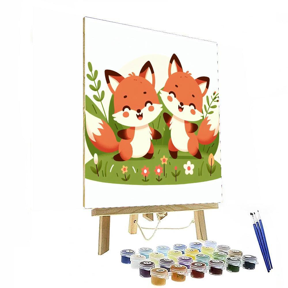 Cute Baby Foxes Paint By Number