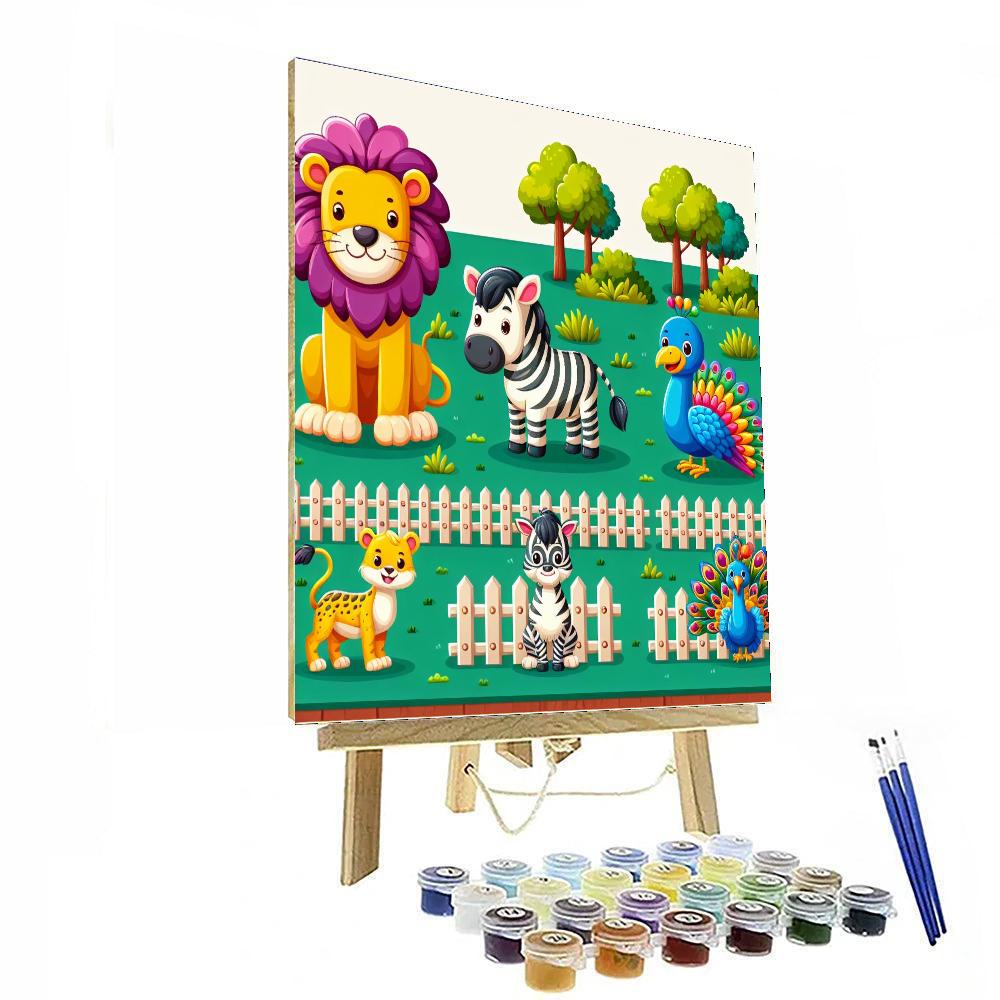 Miniature Zoo Kingdom Painting By Numbers Kit