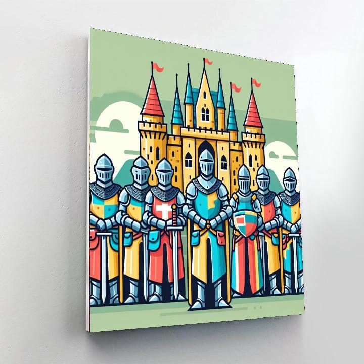 Knight's Valor In The Medieval Castle Paint By Number