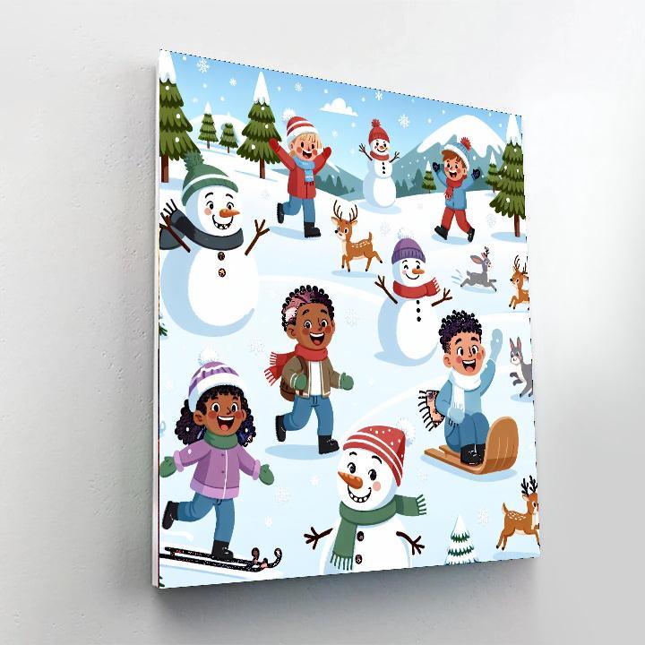 Joyful Snowy Adventures Paint By Number