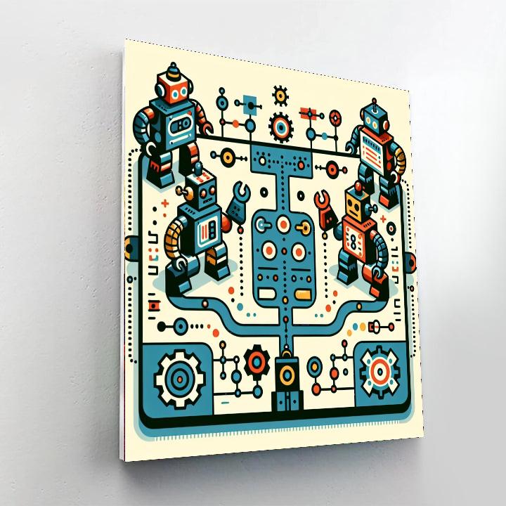 Robot Rumble Showdown Paint By Numbers Art