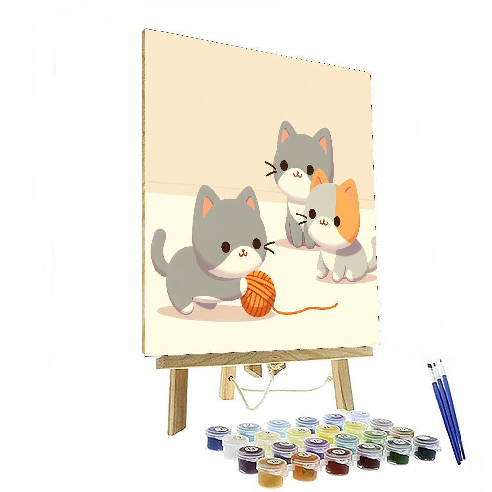 Playful Kitten Caper Painting Number Kit