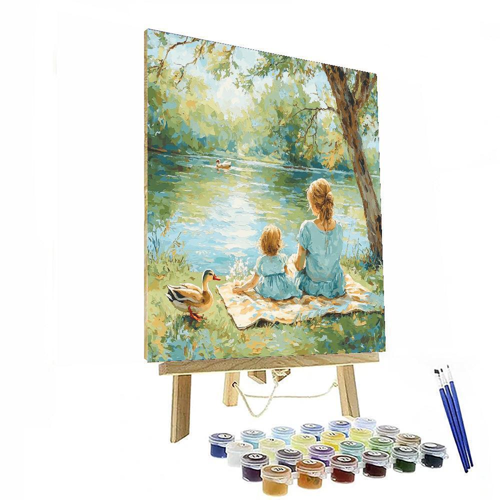 Picnic By The Lake Number Painting