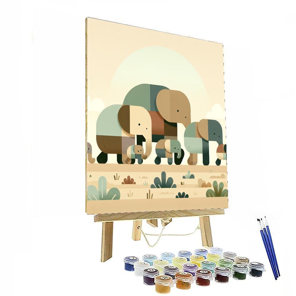 Enchanting Elephants Painting By Numbers Kit