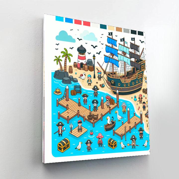 Friendly Pirate Harbor Paint By Color