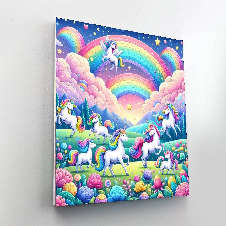 Dreamy Unicorn Fields Number Painting