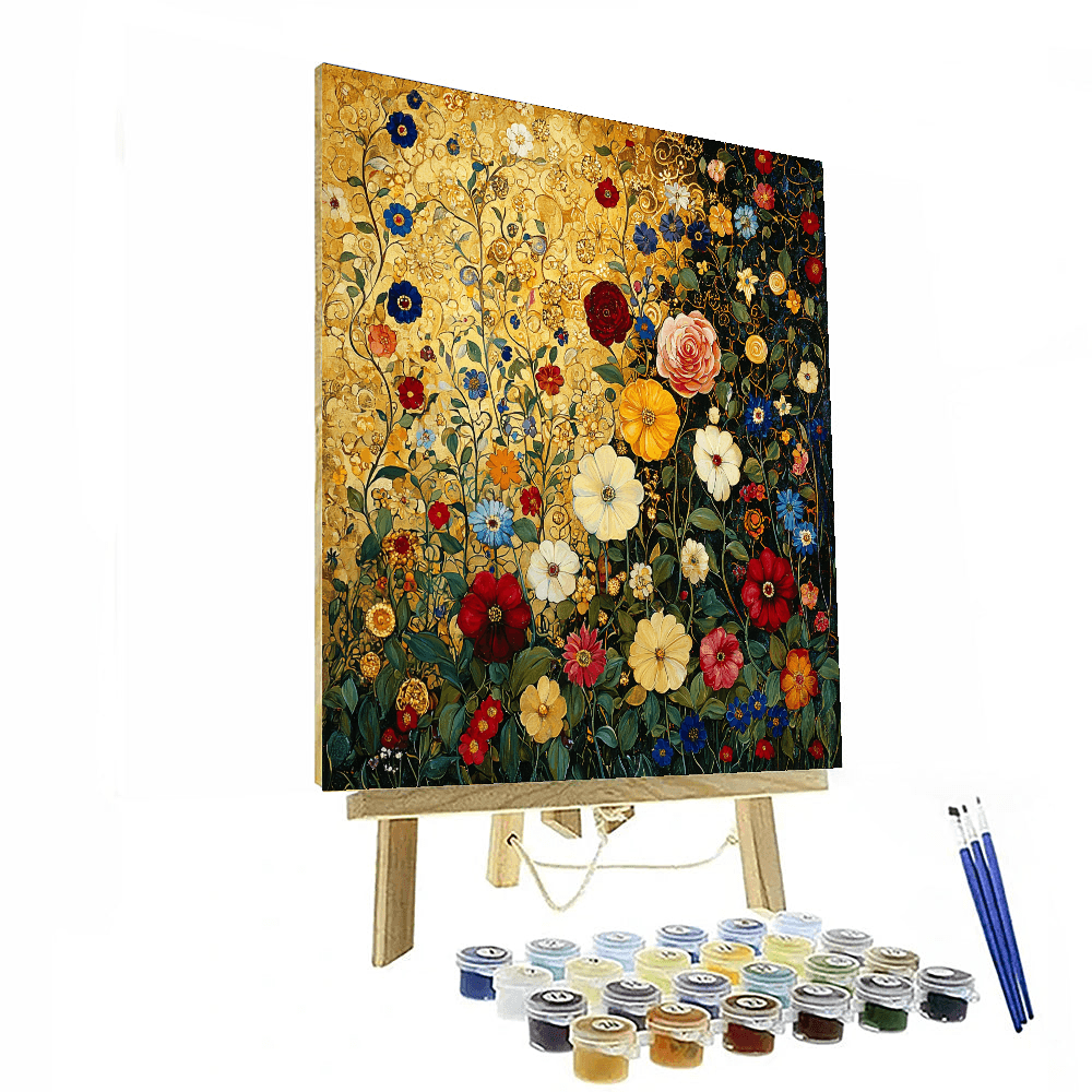 Gustav Klimt Inspired Klimt's Botanical Reverie  Paint By Numbers Art