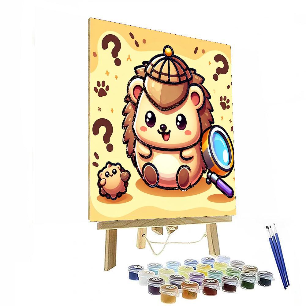 Clever Hedgehog Detective Painting Number Kit