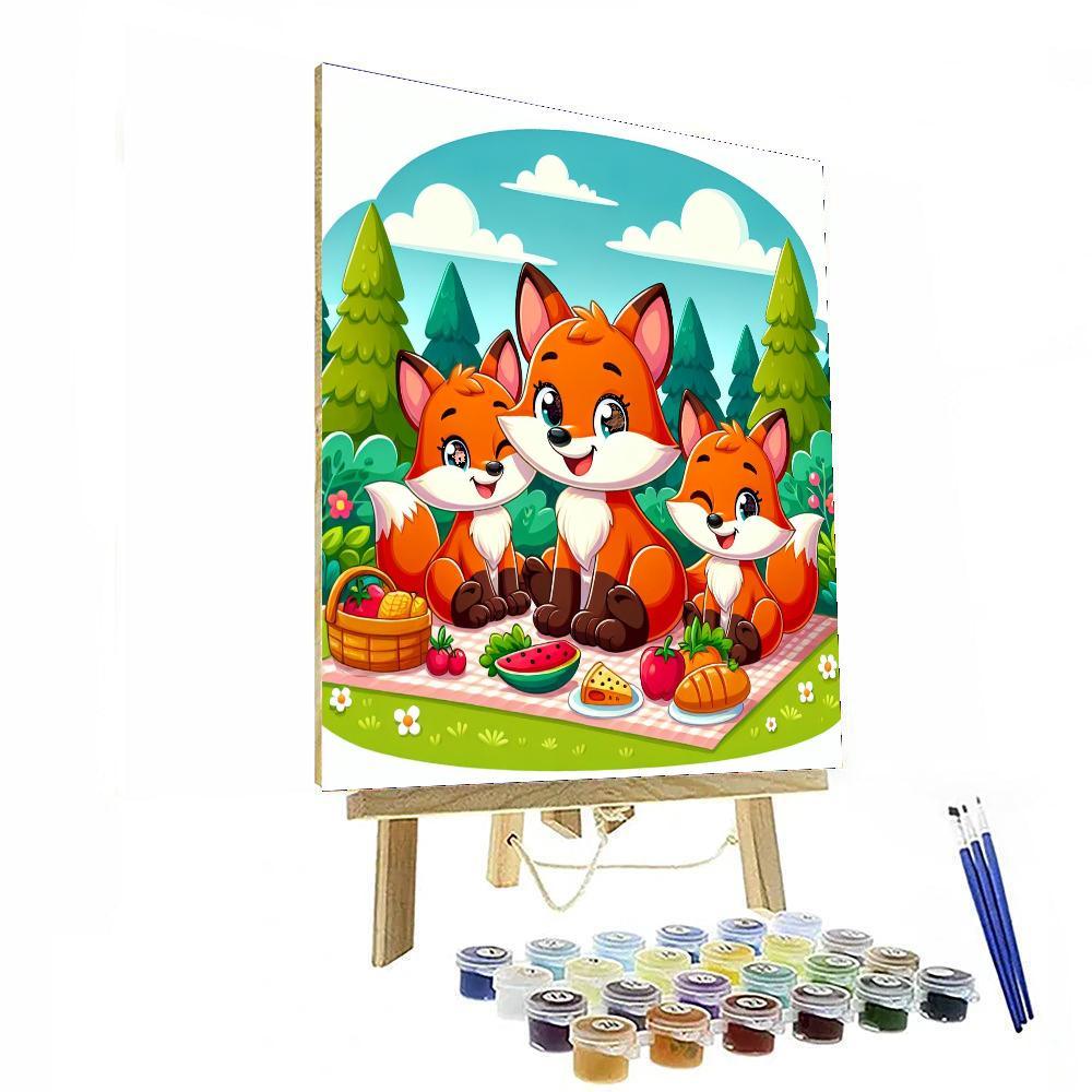 Festive Fox Family Paint By Numbers