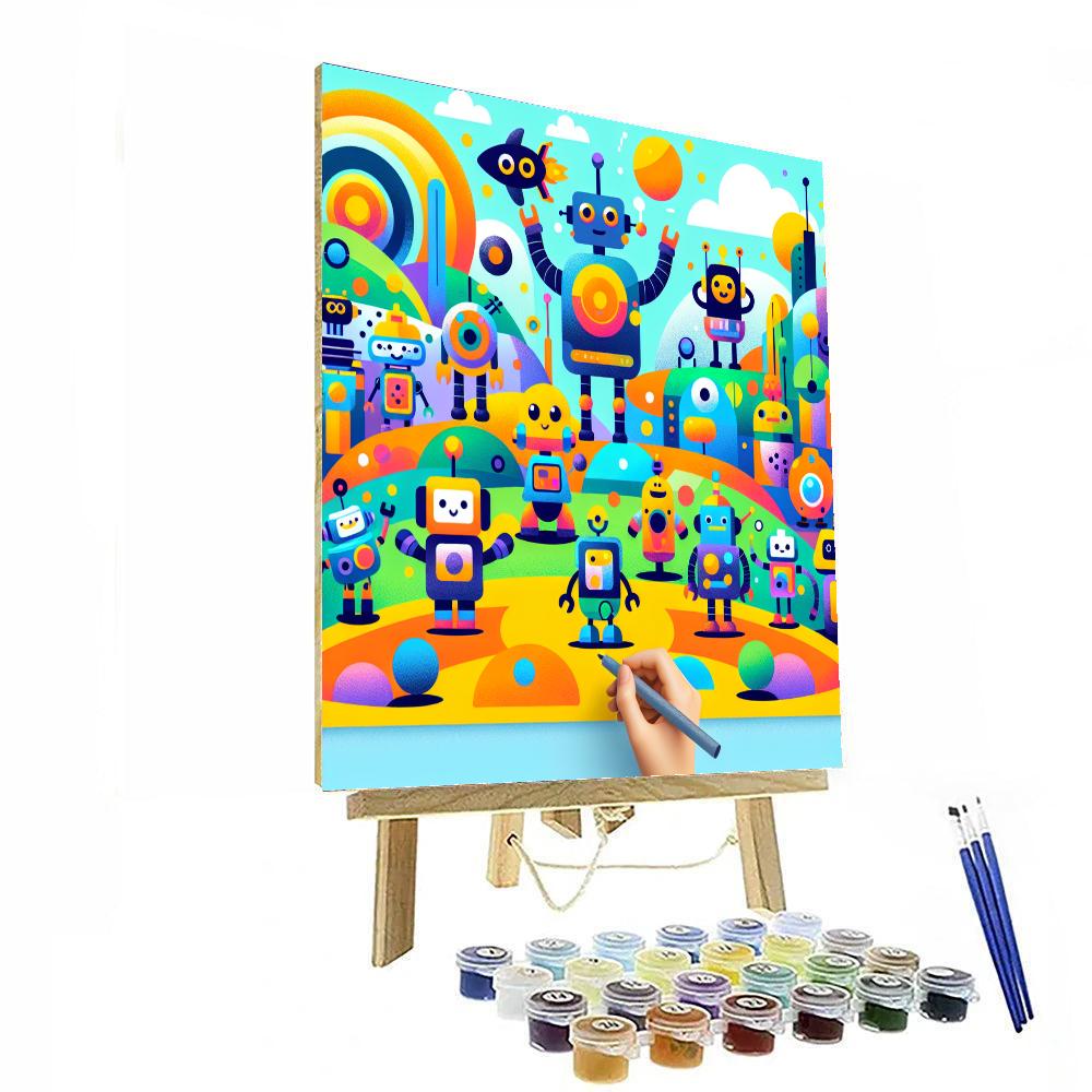 Imaginative Robot Land Number Painting
