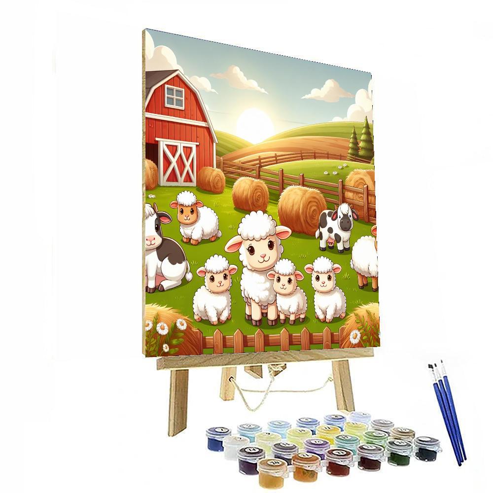 Cuddle Club At The Farm Number Painting