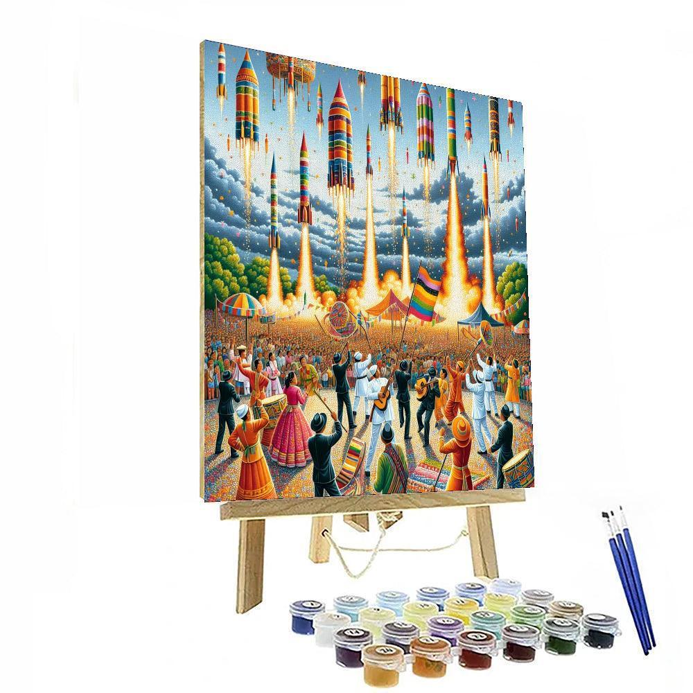 Bun Bang Fai Rocket Festival - Thailand Numbered Painting Kits