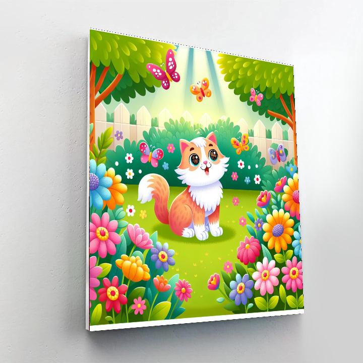 Curious Cat's Adventure Paint By Numbers Art