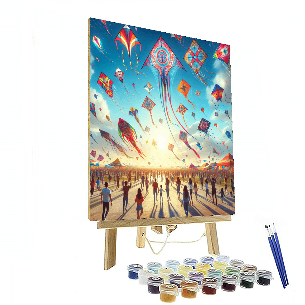 Playful Kite Festival Number Painting