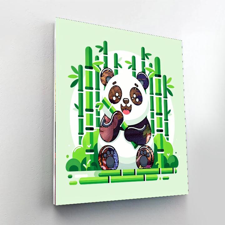 Giant Panda's Bamboo Forest Paint By Number