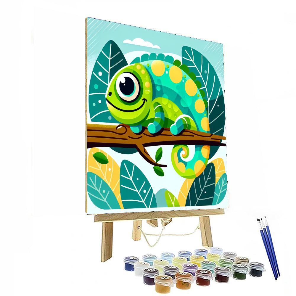 Witty Chameleon Paint By Number