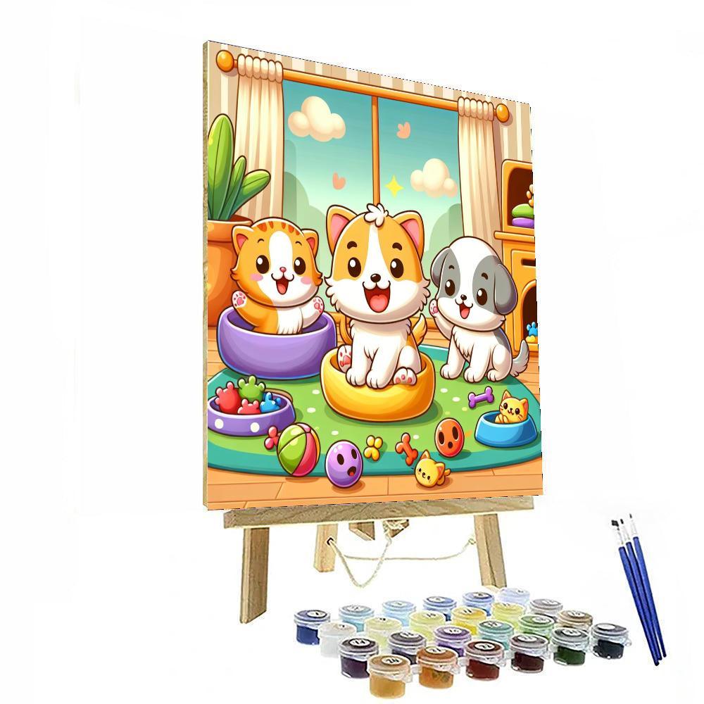 Kittens And Puppies Paint By Numbers Art