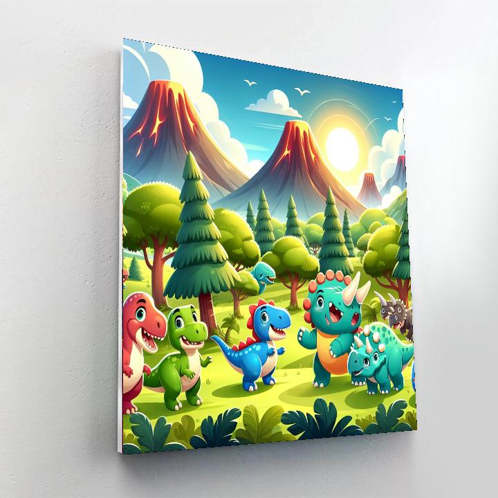 Dinosaur Adventureland Paint By Numbers Art