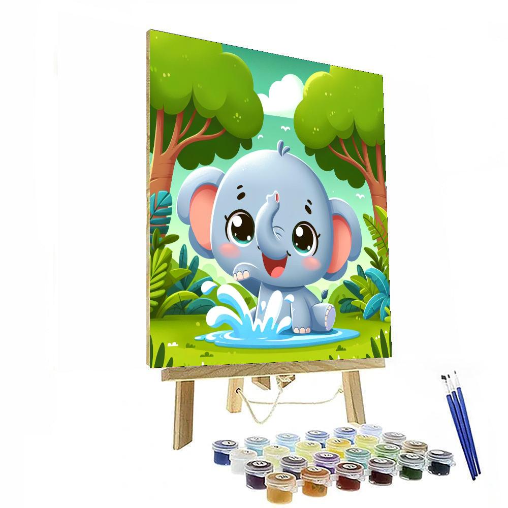 Adventurous Baby Elephant Painting Number Kit