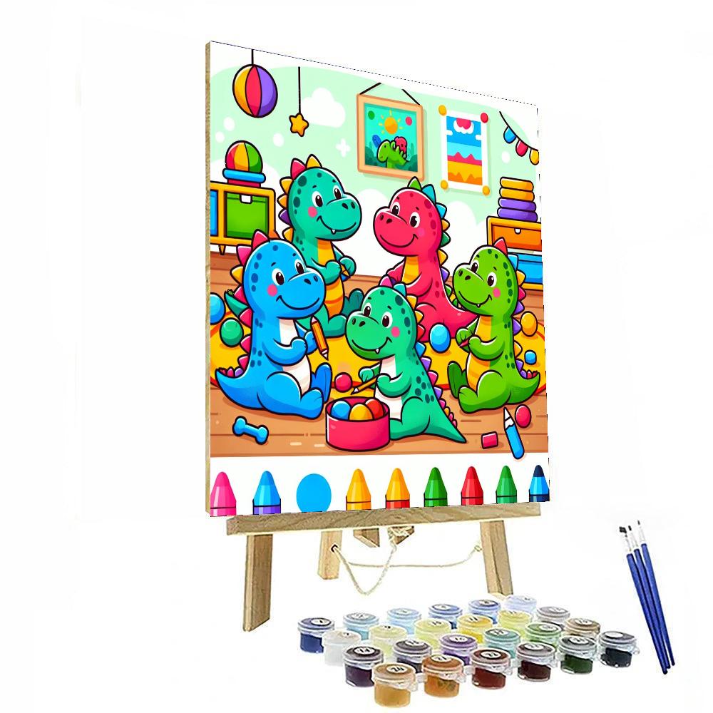 Playful Dino Daycare Paint By Numbers Art