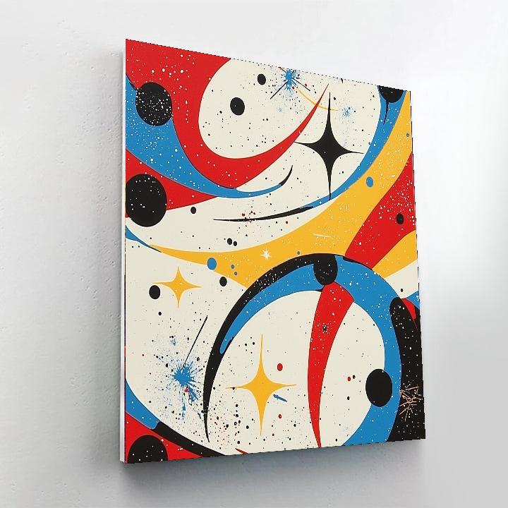 Joan Miró Inspired Cosmic Color Symphony  Paint By Numbers Art