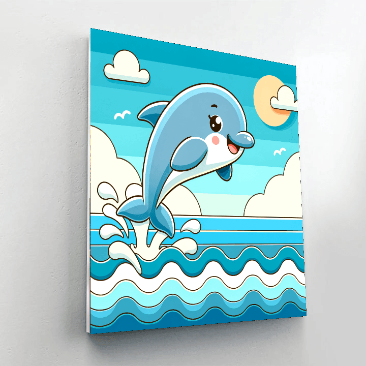 Playful Dolphin Leap Paint By Numbers Kits