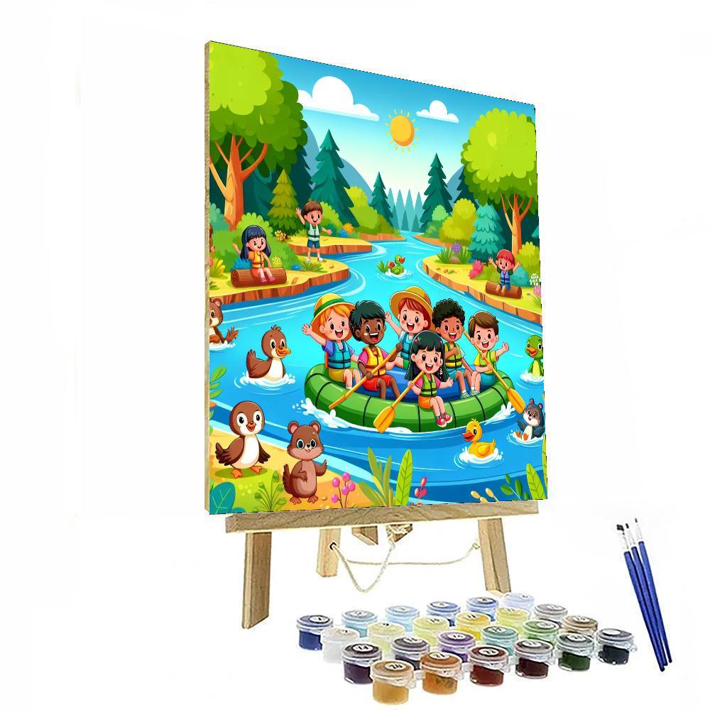 Enchanted River Rafting Painting Number Kit