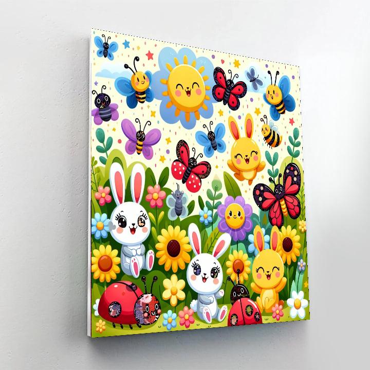 Fun In The Flower Garden Painting By Numbers Kit