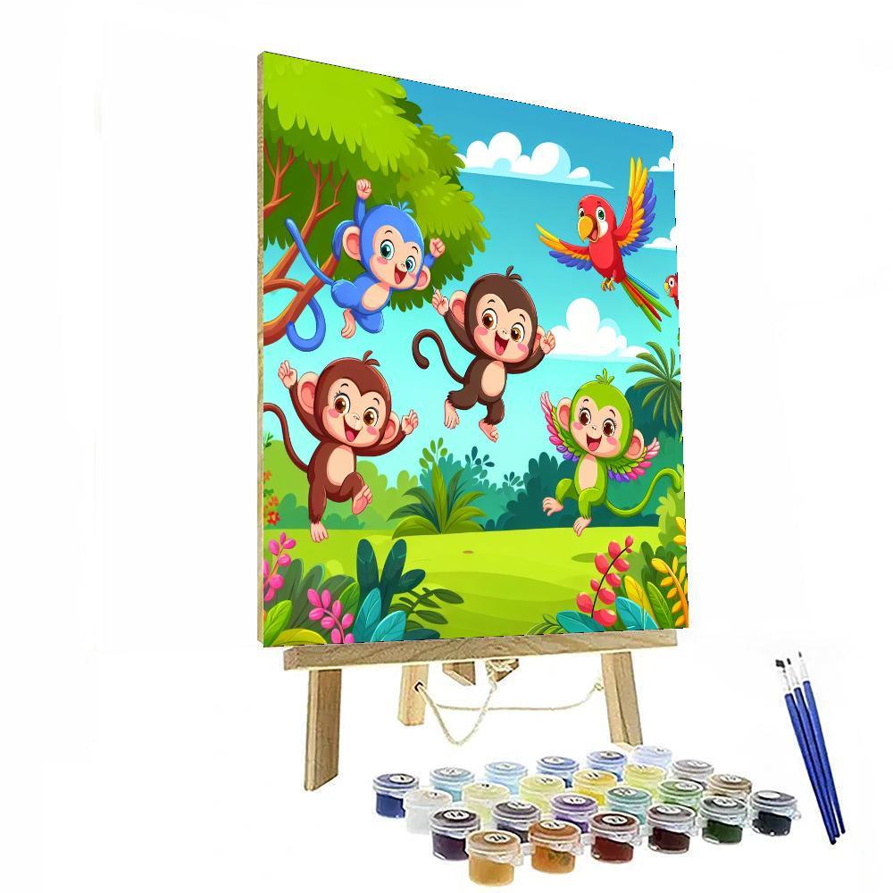 Curious Creatures Of The Jungle Paint By Numbers