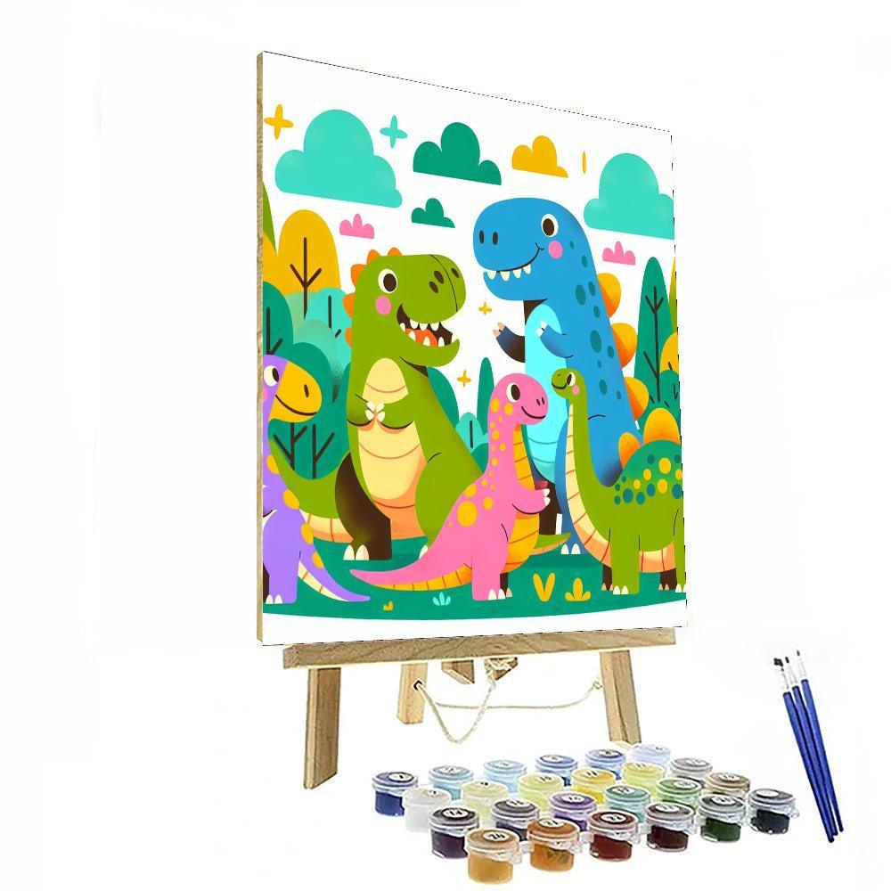 Giggling Dinosaurs Numbered Painting Kits