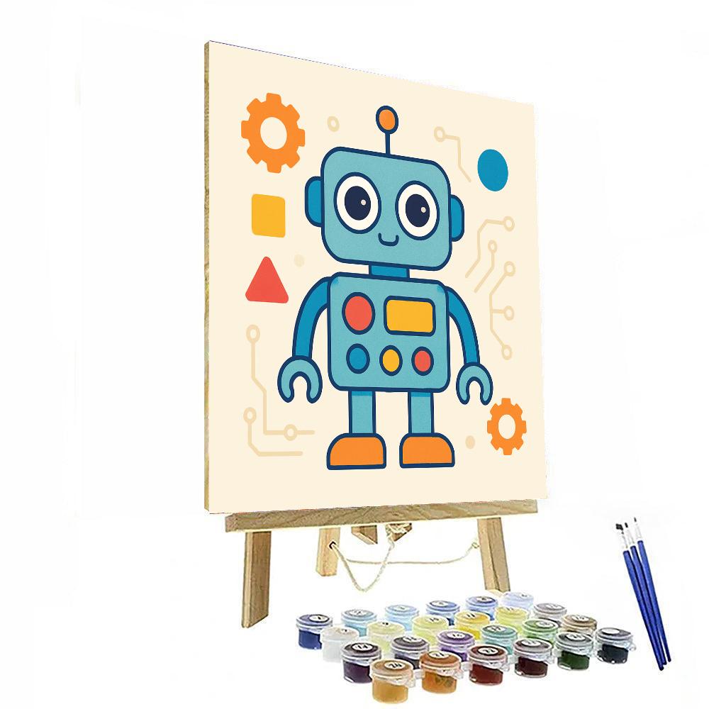 Futuristic Robot Buddies Paint By Numbers