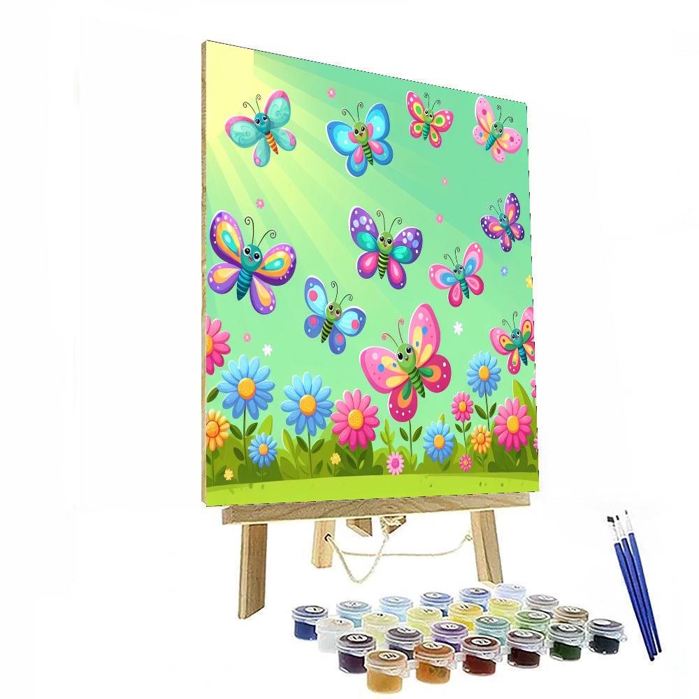 Happy Butterfly Dance Paint By Numbers Art
