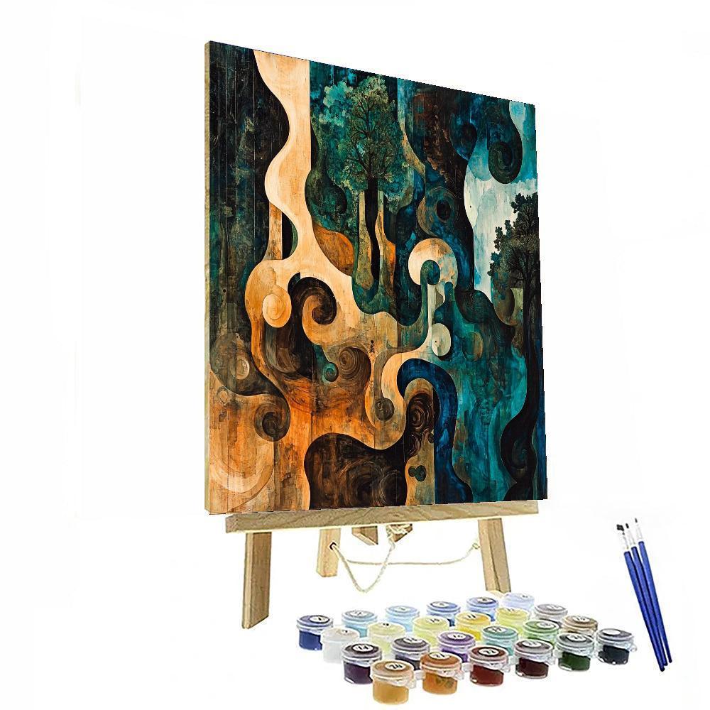 Max Ernst Inspired Mystic Wilderness  Painting Number Kit