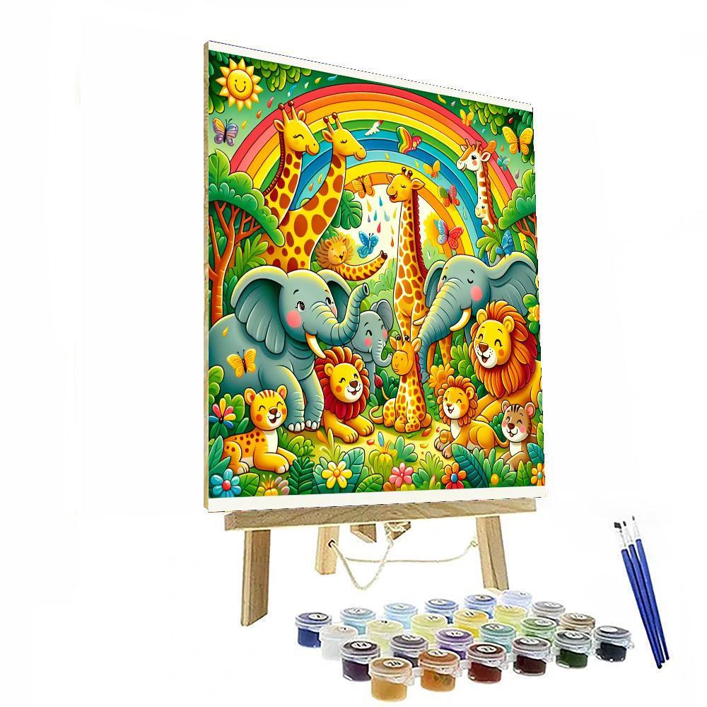 Bright Rainbow Safari Numbered Painting Kits