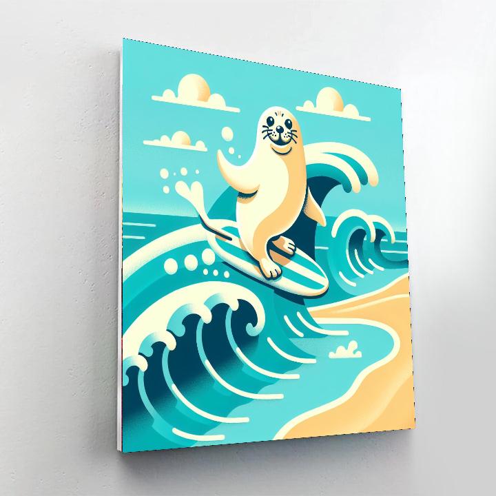 Surfing Seal Beach Day Numbered Painting Kits