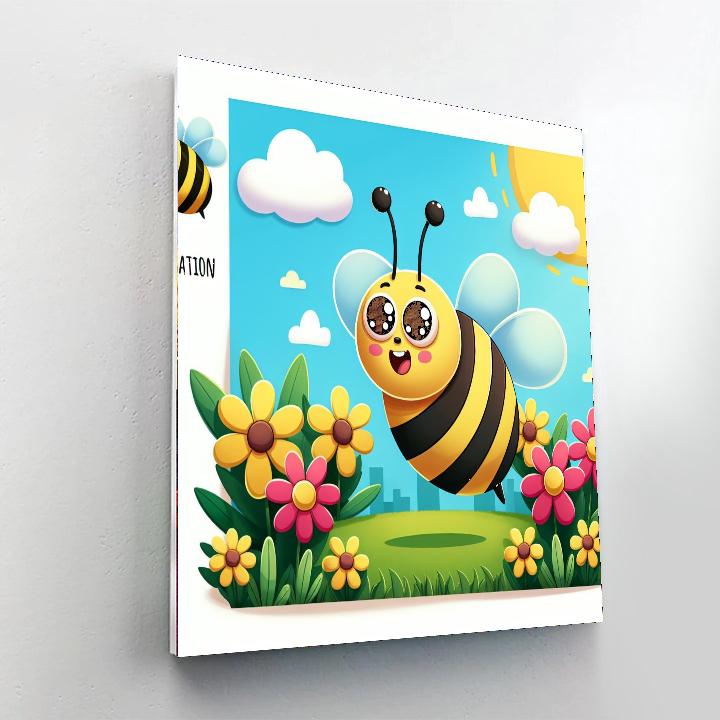 Bubbly Bubble Bee Paint By Numbers Art
