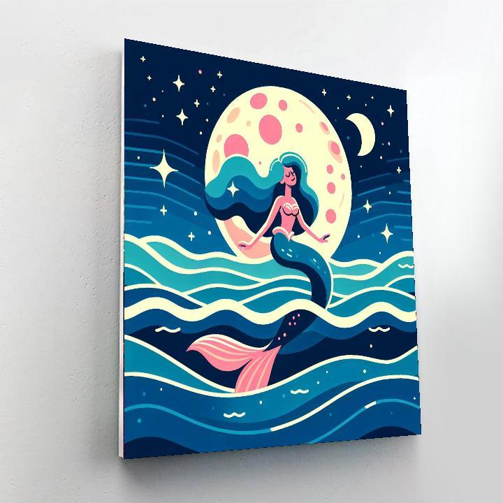 Moonlit Mermaid Dreams Numbered Painting Kits