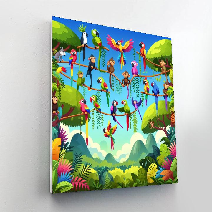 Jungle Gymnasts Adventure Paint By Numbers Art