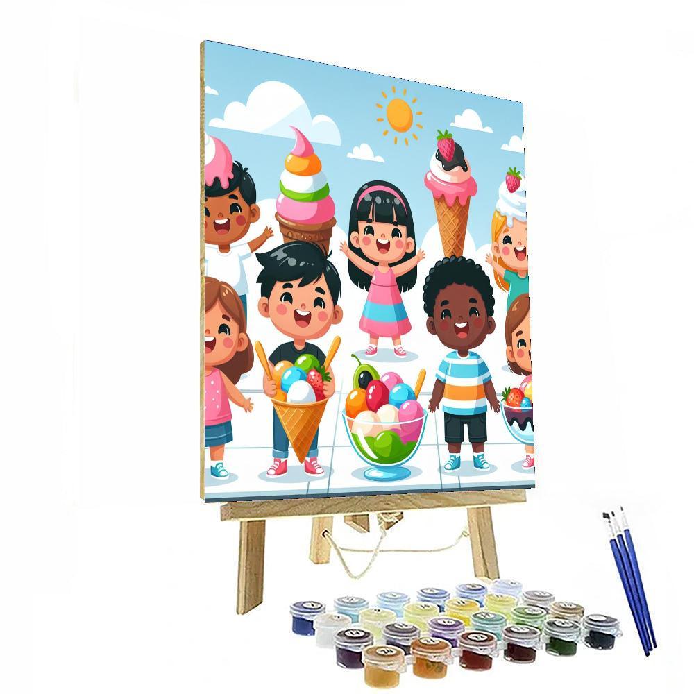 Playful Ice Cream Adventure Paint By Numbers Kits