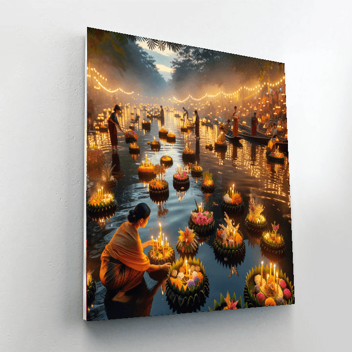 Loi Krathong Festival - Thailand Number Painting