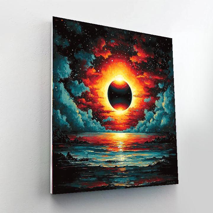 Georges Seurat Inspired Eclipse Of Colors  Paint By Numbers Art