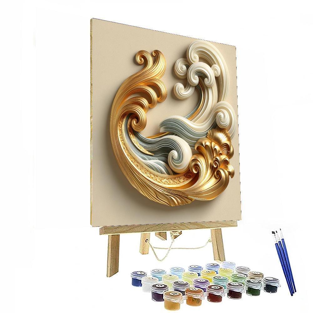 Gilded Waves Sculpture Paint By Number