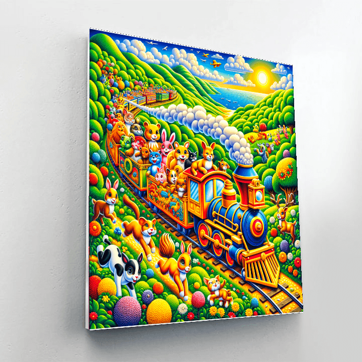 Charming Whimsical Train Paint By Number